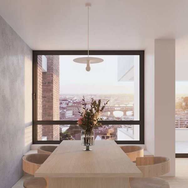 Nowoczesna wisząca lampa Flavio w kształcie białego dysku