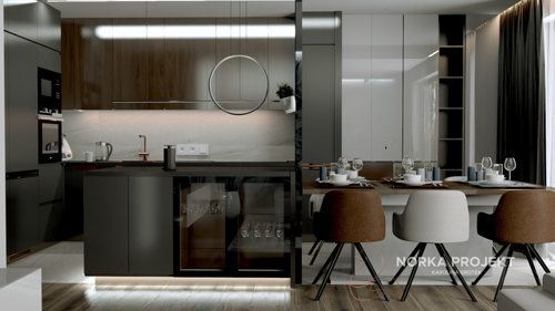 Nowoczesna wisząca lampa Linea No.2 o średnicy 40 cm z wbudowanym oświetleniem LED o barwie 3000K