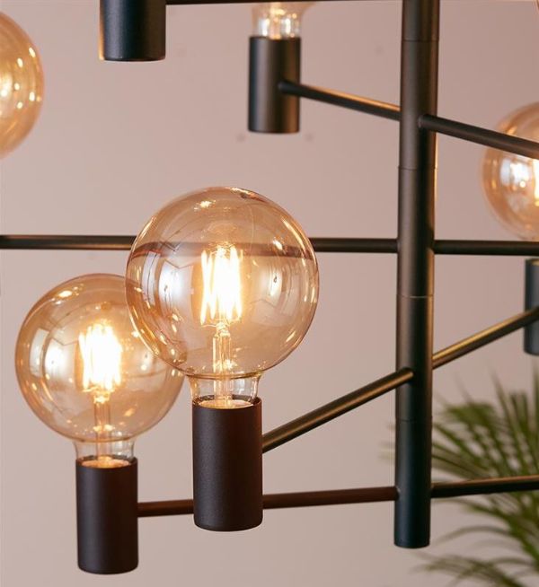 Nowoczesny, 10-punktowy żyrandol Paris w czarnym kolorze