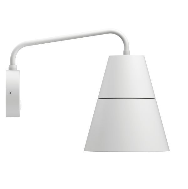 Nowoczesny biały kinkiet Ili Ili z regulowanym kloszem i włącznikiem w podstawie