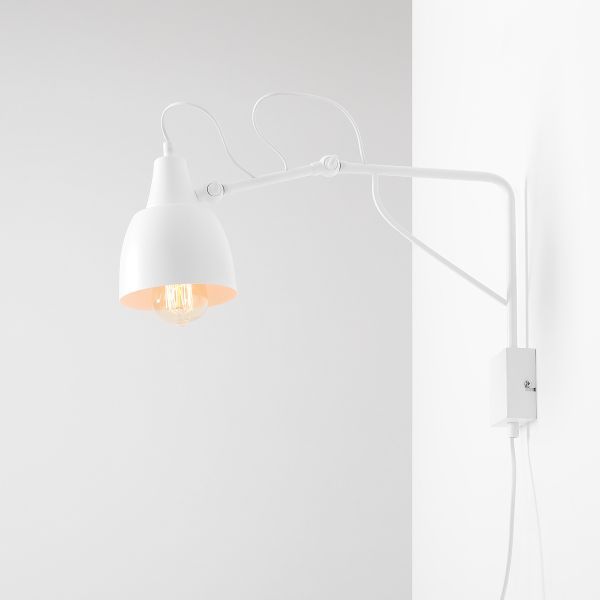 Nowoczesny, biały kinkiet Soho z możliwością regulacji