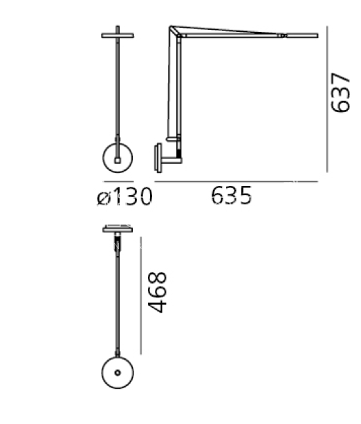 Nowoczesny czarny kinkiet Demetra Parete z regulacją, ściemniaczem i czujnikiem ruchu