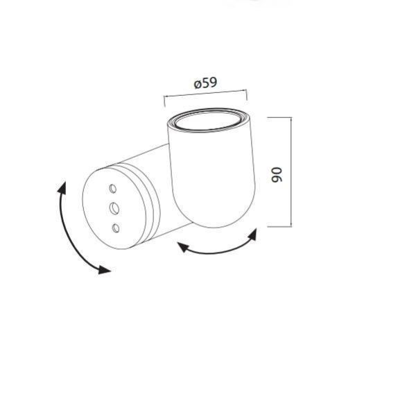 Nowoczesny czarny kinkiet Ios z regulowanym kloszem
