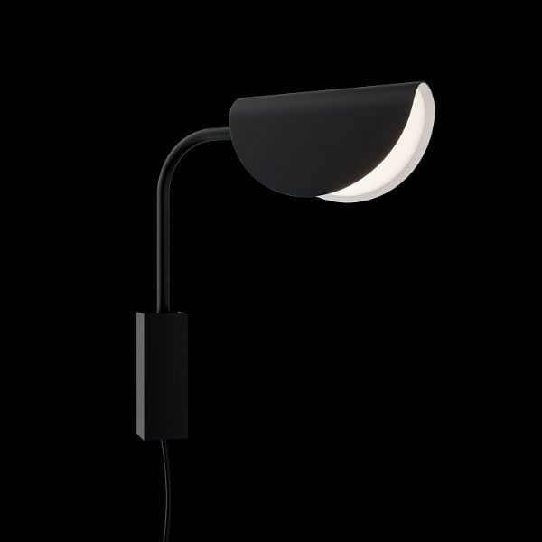 Nowoczesny czarny kinkiet Mollis do sypialni od Maytoni