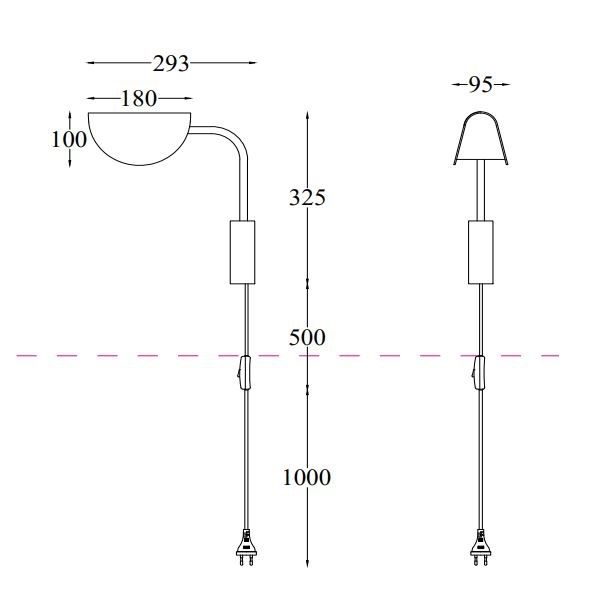 Nowoczesny czarny kinkiet Mollis do sypialni od Maytoni