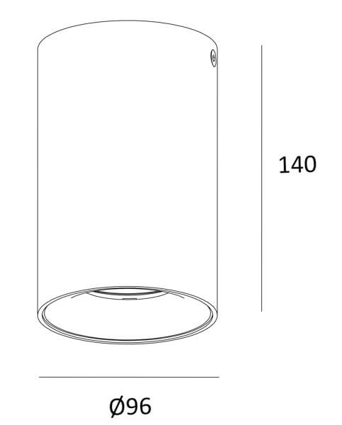 Nowoczesny czarny spot sufitowy Deep od Zuma Line