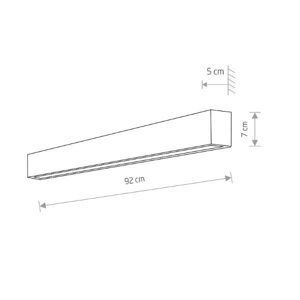 Nowoczesny kinkiet Straight Led M w kolorze czarnym