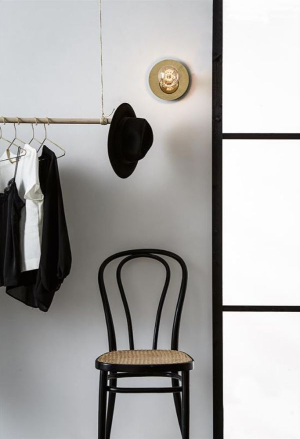 Nowoczesny złoty kinkiet lub lampa sufitowa Disc