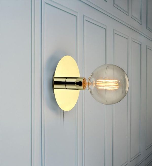 Nowoczesny złoty kinkiet lub lampa sufitowa Disc