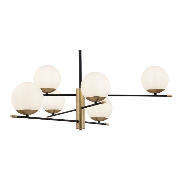 Nowoczesny złoty żyrandol Nostalgia z szklanymi kloszami