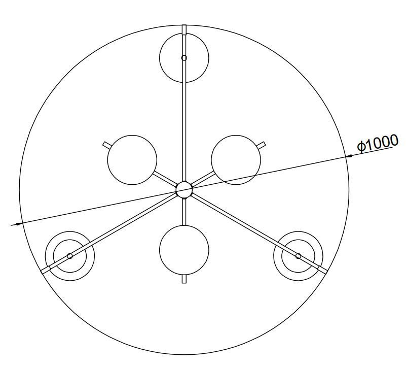 Nowoczesny złoty żyrandol Nostalgia z szklanymi kloszami