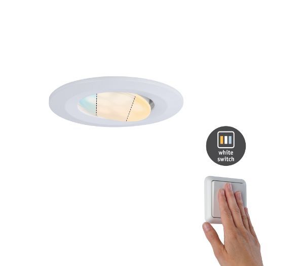 Oczko sufitowe Calla z LED, IP65, możliwość wyboru trzech barw światła