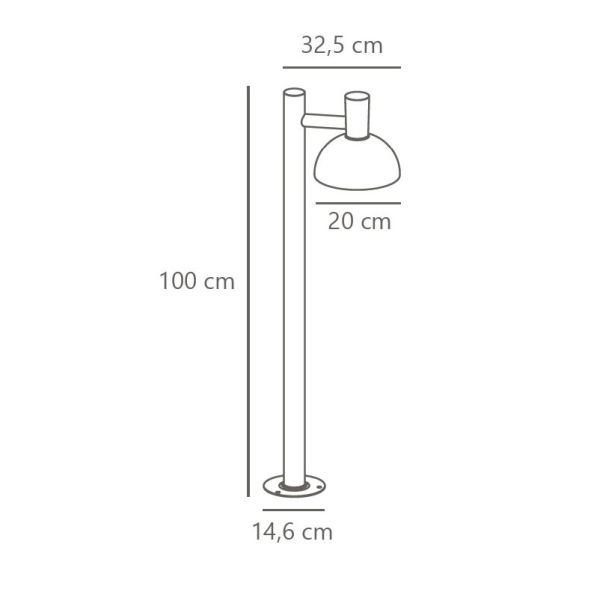 Ogrodowy słupek Arki 100 marki Nordlux wykonany ze stali galwanizowanej