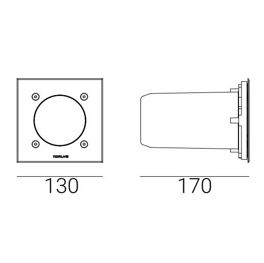 Oprawa Rena wpuszczana w podłoże o klasie szczelności IP68, wykonana ze stali nierdzewnej
