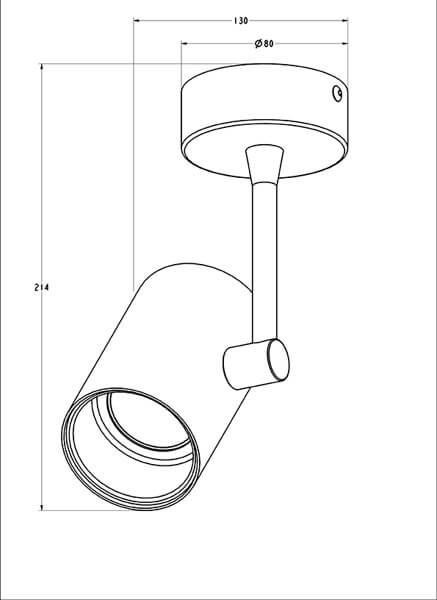 OUTLET Biała sufitowa lampa Tori marki Zuma Line z reflektorem i złotym wnętrzem