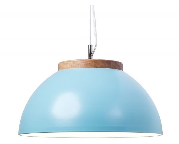 OUTLET Jasnoniebieska lampa wisząca DUB Dreizehngrad z szerokim kloszem