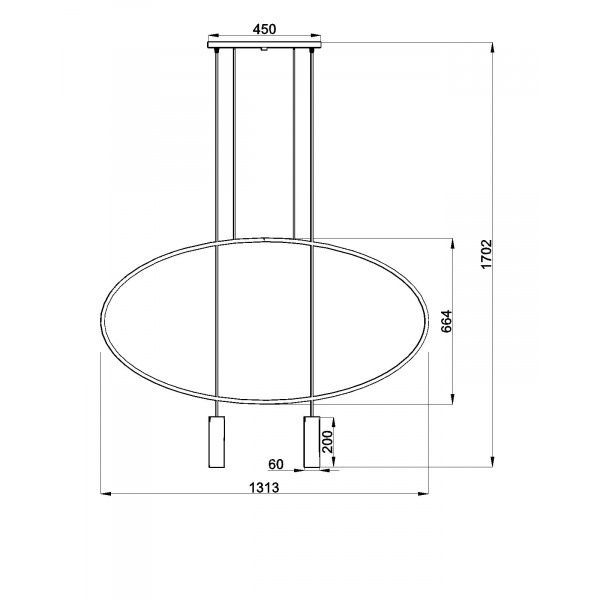 Owalna czarna lampa wisząca Holar