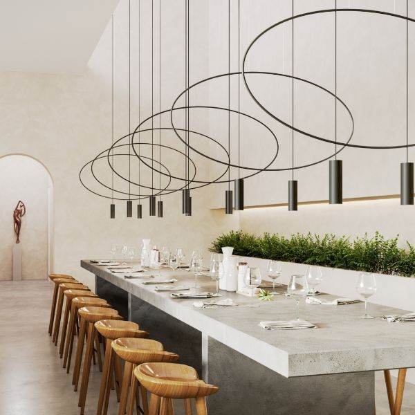 Owalna czarna lampa wisząca Holar