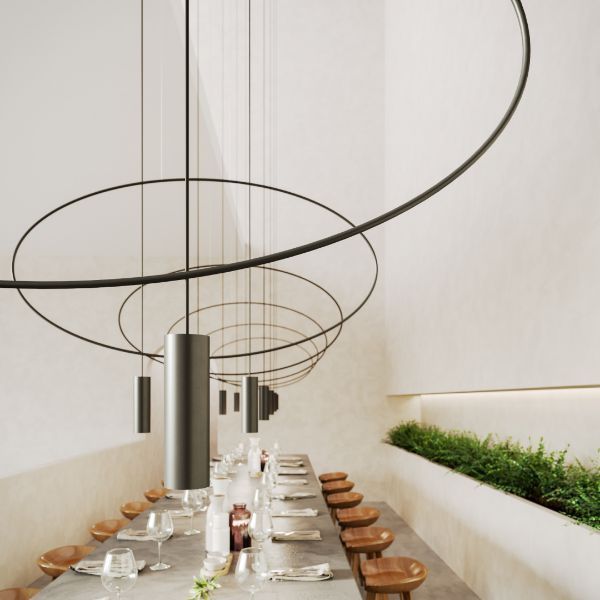 Owalna czarna lampa wisząca Holar