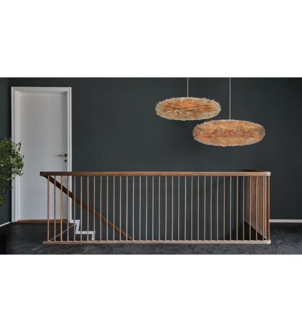 Owalna wisząca lampa Eos Esther M w jasnobrązowym kolorze