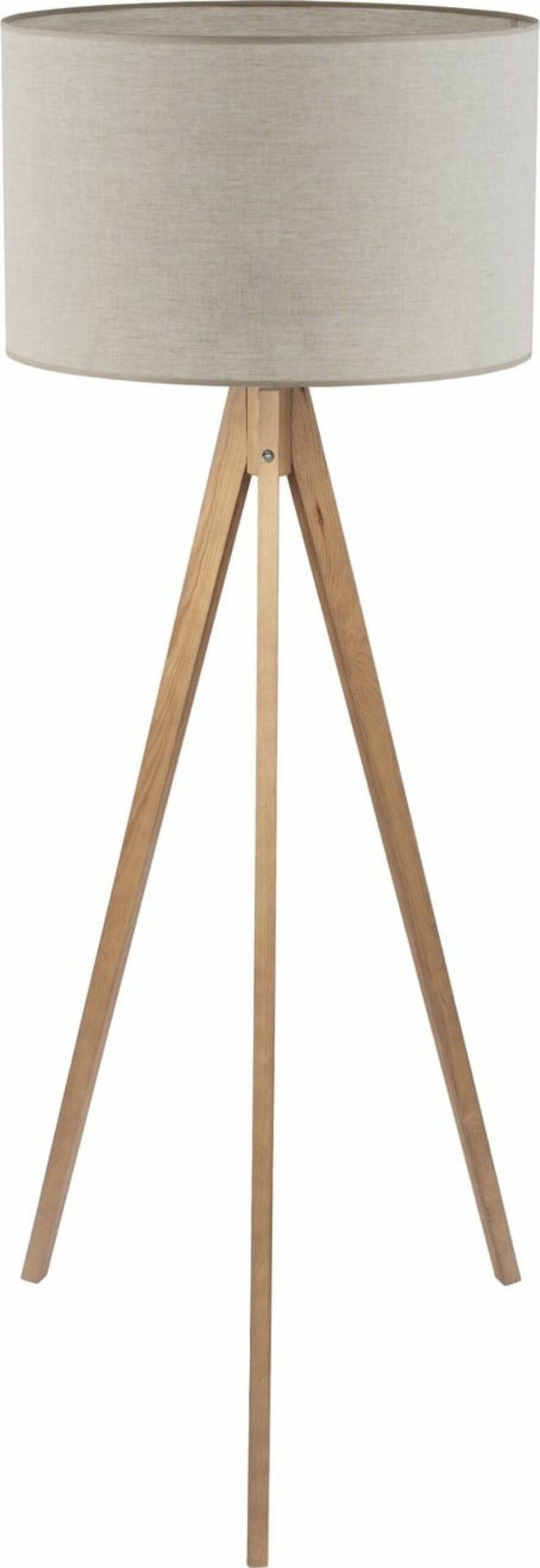 Podłogowa lampa Treviso Nature na drewnianym trójnogu