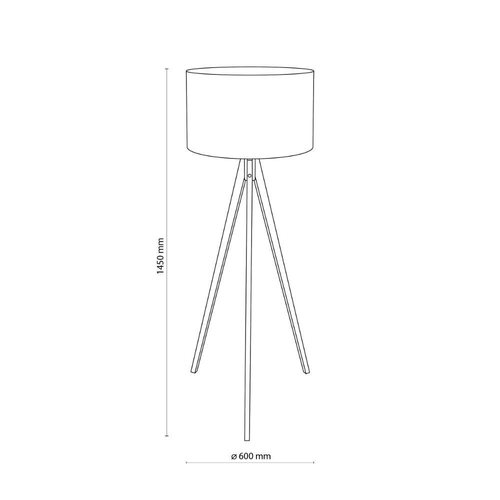 Podłogowa lampa Treviso Nature na drewnianym trójnogu