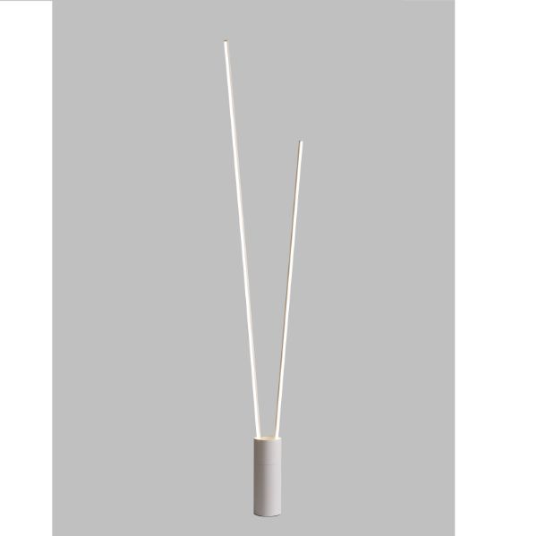 Podwójna stojąca lampa Vertical w białym wykończeniu listew