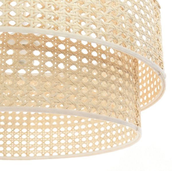 Podwójna wisząca lampa Meissa z rattanowym kloszem o średnicy 40 cm