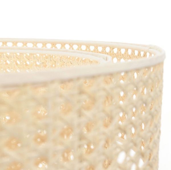 Podwójna wisząca lampa Meissa z rattanowym kloszem o średnicy 40 cm