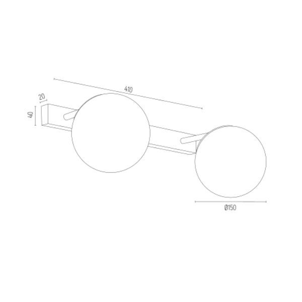 Podwójny złoty kinkiet Satelite Plus z mlecznymi kloszami