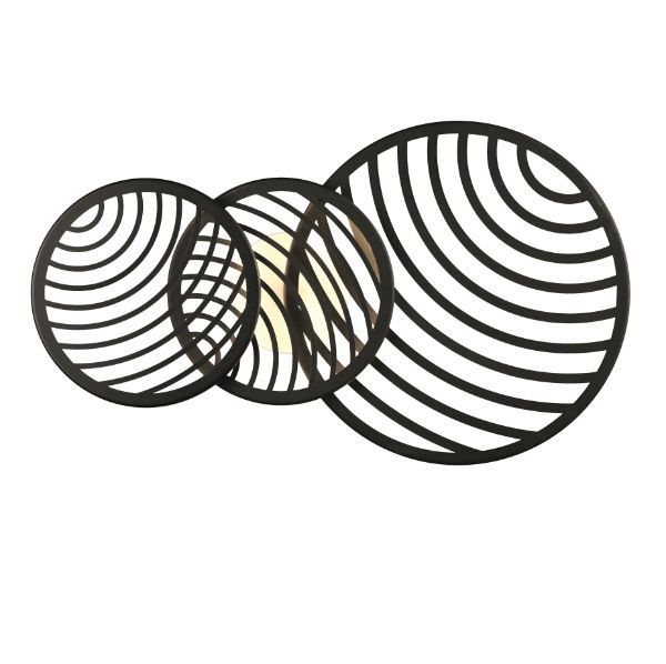 Potrójna lampa sufitowa lub kinkiet Collage w formie czarnych kół LED