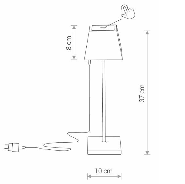 Przenośna lampa Mahe w kolorze czarnym o klasie ochrony IP54