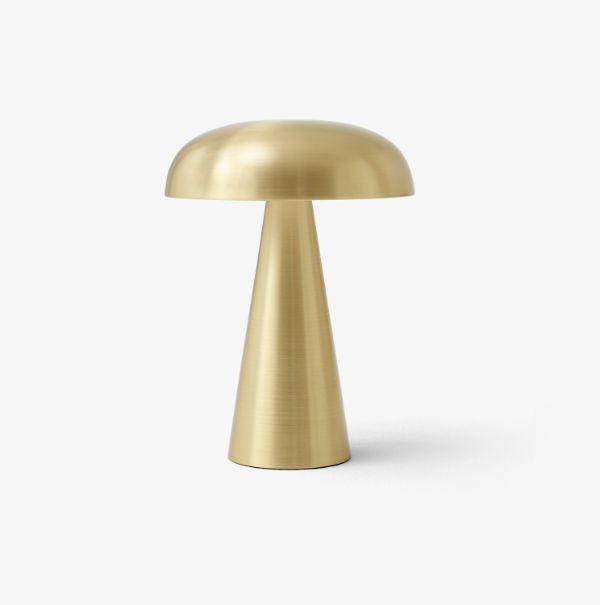 Przenośna lampa stołowa Como SC53 w kolorze mosiądzu, ładowana przez USB