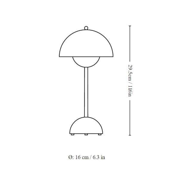 Przenośna lampa stołowa Flowerpot VP9 w kolorze Signal Green ze ściemniaczem