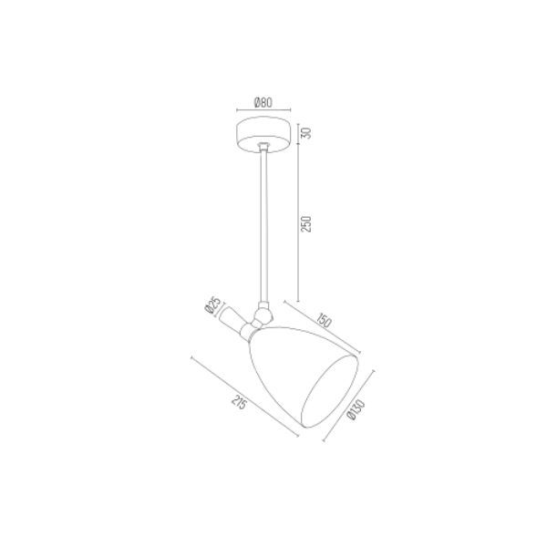 Regulowana błękitna lampa sufitowa Charlotte