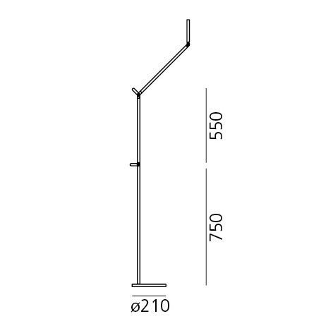 Regulowana lampa podłogowa LED Demetra w kolorze czarnym