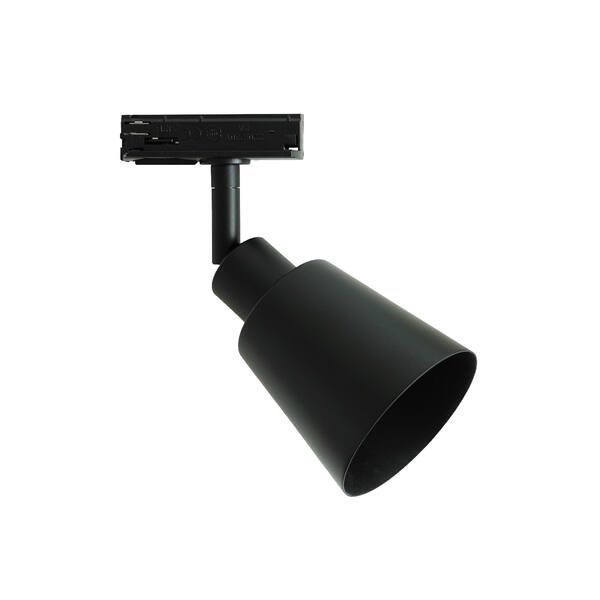 Regulowany czarny spot sufitowy Koniekel od Nordlux, kompatybilny z systemem szynowym