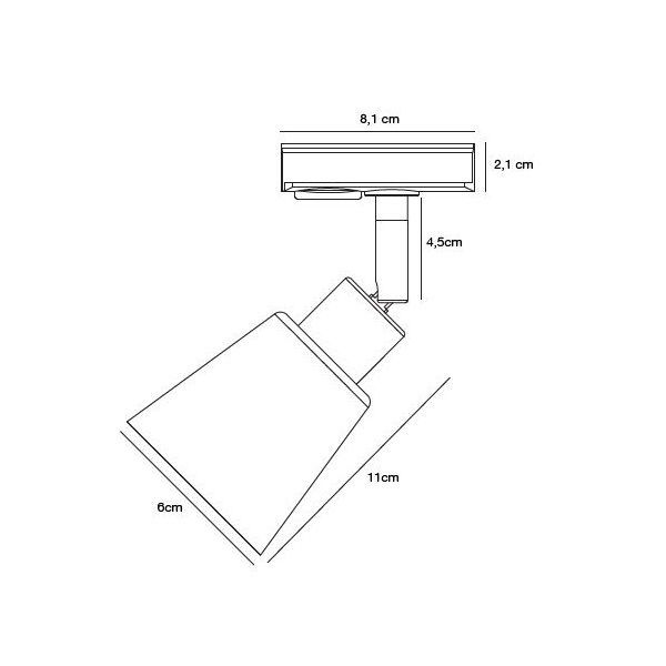 Regulowany czarny spot sufitowy Koniekel od Nordlux, kompatybilny z systemem szynowym