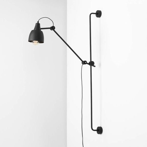 Regulowany kinkiet Dron w stylu loftowym w kolorze czarnym