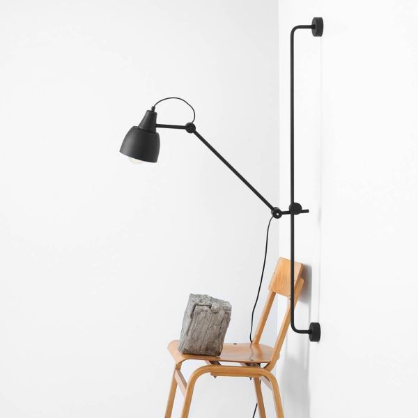 Regulowany kinkiet Dron w stylu loftowym w kolorze czarnym