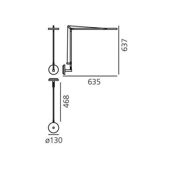 Regulowany kinkiet LED Demetra Professional Parete w kolorze antracytowym