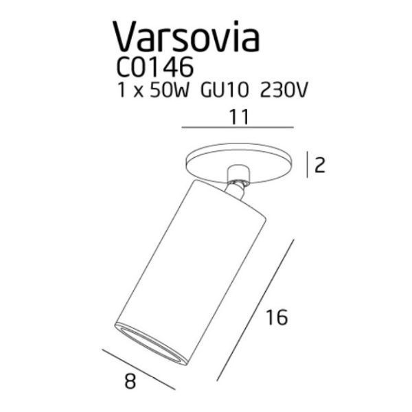 Regulowany złoty reflektor sufitowy Varsovia