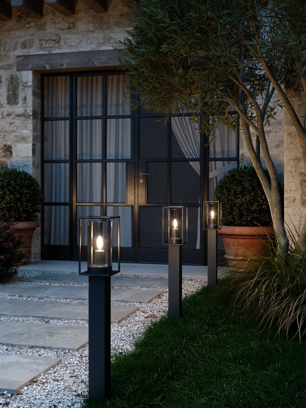 Słupek Griffin do ogrodu, odporny na warunki atmosferyczne (IP44)