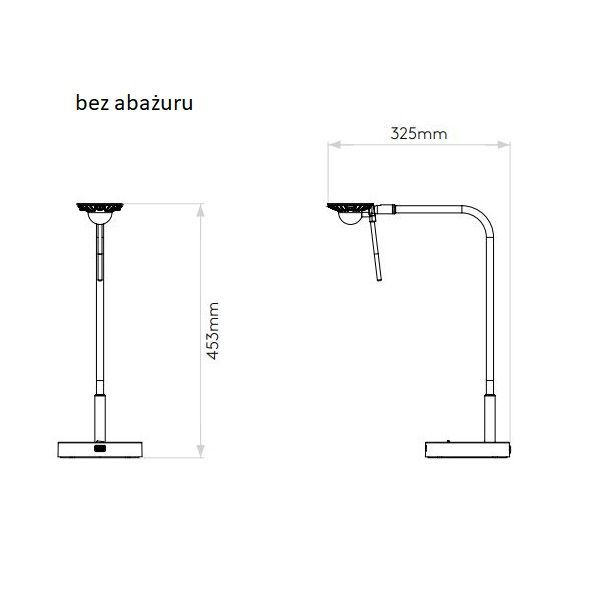Srebrna lampa biurkowa Miura z portem USB