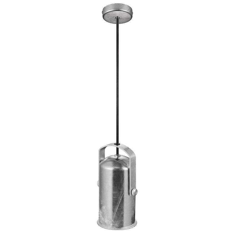 Srebrna lampa wisząca Porter w stylu industrialnym
