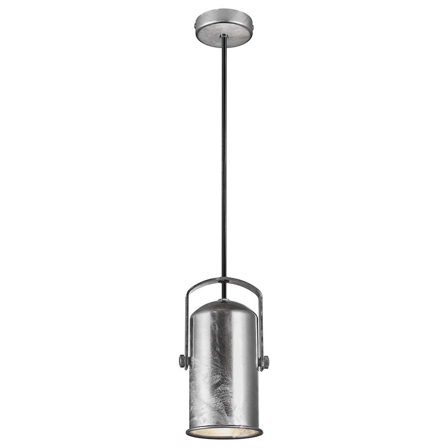 Srebrna lampa wisząca Porter w stylu industrialnym