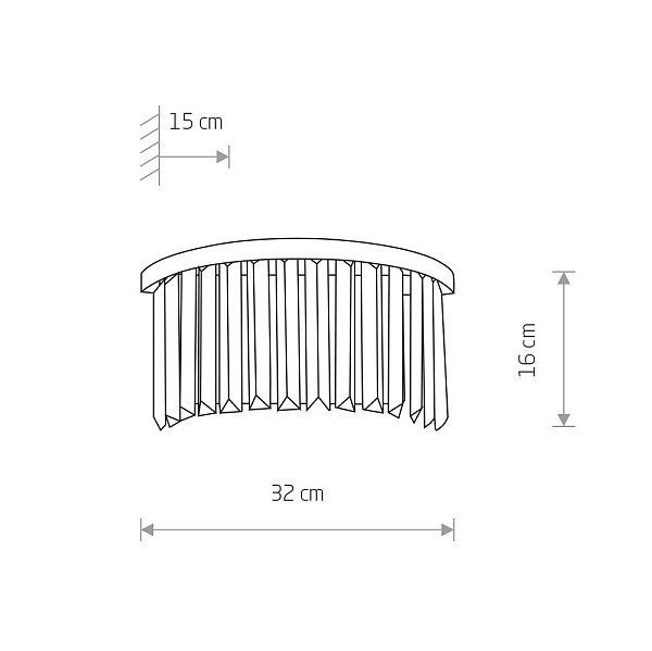 Srebrny kinkiet Cristal w stylu glamour