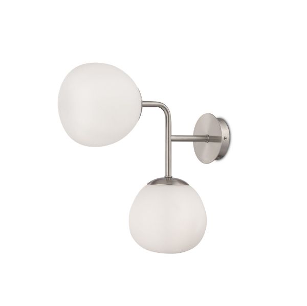 Srebrny kinkiet Erich z podwójnym źródłem światła