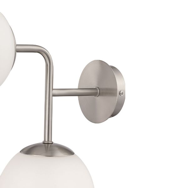 Srebrny kinkiet Erich z podwójnym źródłem światła