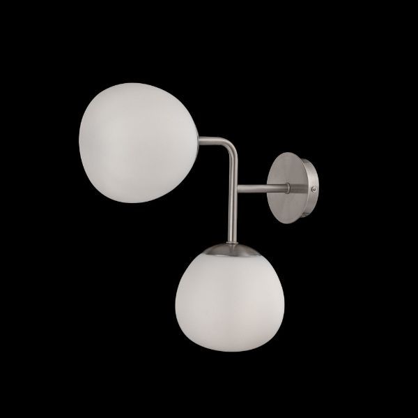 Srebrny kinkiet Erich z podwójnym źródłem światła